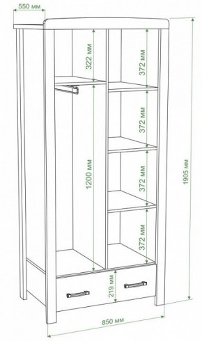 Шкаф платяной Бартоло Ш2Д в Пойковском - poikovskii.mebel24.online | фото 2