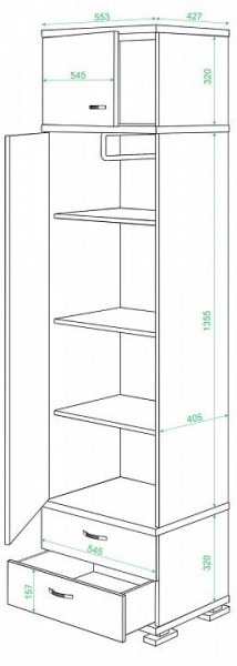 Шкаф платяной КС-10 в Пойковском - poikovskii.mebel24.online | фото 2