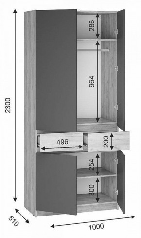 Шкаф платяной Молд в Пойковском - poikovskii.mebel24.online | фото 2