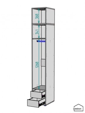 Шкаф с антресолью Linnea MHR-1A-3 2450х400х510 (ДВ-М 11.1.25) в Пойковском - poikovskii.mebel24.online | фото 3