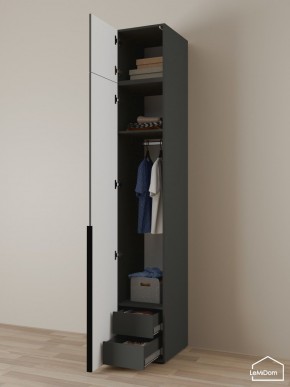 Шкаф с антресолью Linnea MHR-1A-3 2450х400х510 (Графит-М 11.1.25) в Пойковском - poikovskii.mebel24.online | фото 5