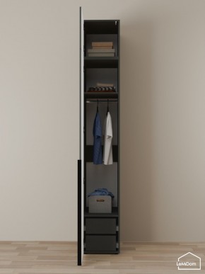 Шкаф с антресолью Linnea MHR-1A-3 2450х400х510 (Графит-М 11.1.25) в Пойковском - poikovskii.mebel24.online | фото 6