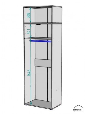 Шкаф с антресолью Linnea MHR-2A-1 2450х800х510 (Графит-М 11.1.25) в Пойковском - poikovskii.mebel24.online | фото 3