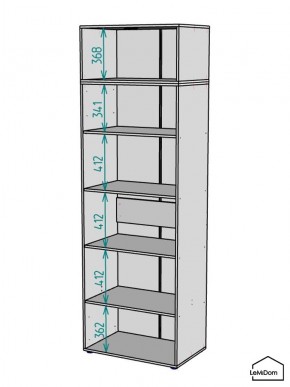 Шкаф с антресолью Linnea MHR-2A-2 2450х800х510 (Графит-М 11.1.25) в Пойковском - poikovskii.mebel24.online | фото 3