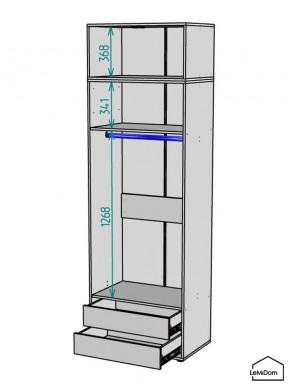 Шкаф с антресолью Linnea MHR-2A-3 2450х800х510 (Графит-М 11.1.25) в Пойковском - poikovskii.mebel24.online | фото 3