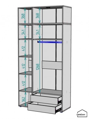 Шкаф с антресолью Linnea MHR-3POA-2 2450х1200х510 (Белый-М 11.1.2) в Пойковском - poikovskii.mebel24.online | фото 3