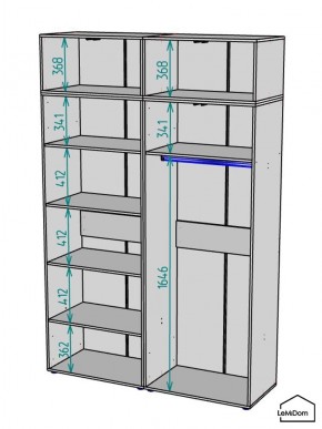 Шкаф с антресолью Linnea MHR-4A-1 2450х1600х510 (Белый-М 11.1.2) в Пойковском - poikovskii.mebel24.online | фото 3