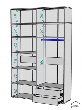 Шкаф с антресолью Linnea MHR-4POA-2 2450х1600х510 (Белый-М 11.1.2) в Пойковском - poikovskii.mebel24.online | фото 3