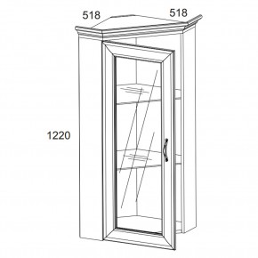 Шкаф с витриной 1VU, TIFFANY, цвет вудлайн кремовый в Пойковском - poikovskii.mebel24.online | фото 2