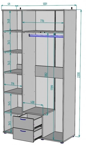 Шкаф с зеркалом Ольга H54_M в Пойковском - poikovskii.mebel24.online | фото 2