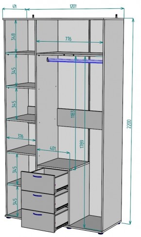 Шкаф с зеркалом Ольга H57_M в Пойковском - poikovskii.mebel24.online | фото 2