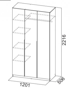 Шкаф ШК-5 (1200) Меланж в Пойковском - poikovskii.mebel24.online | фото 6