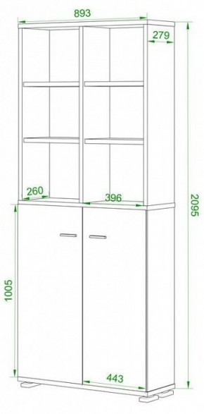 Шкаф-витрина Домино ПУ-30-4-ФС в Пойковском - poikovskii.mebel24.online | фото 2