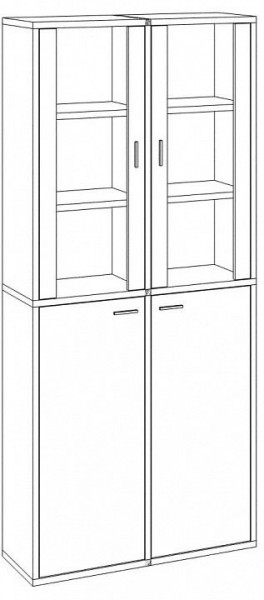 Шкаф-витрина Домино СУ(ш2в2)+2ФС+2ФГ в Пойковском - poikovskii.mebel24.online | фото 2