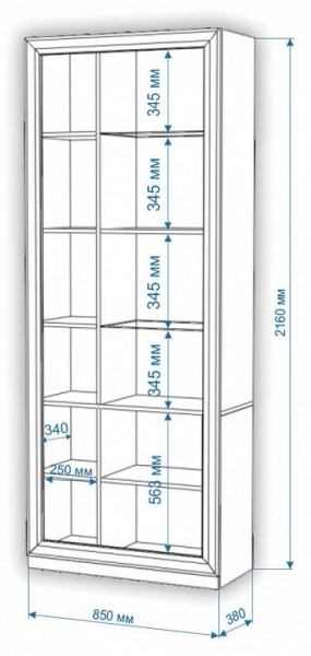 Шкаф-витрина Нобиле ШВтВ-ФСД-БЯН в Пойковском - poikovskii.mebel24.online | фото 3