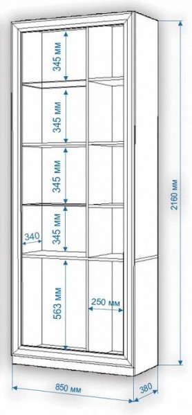 Шкаф-витрина Нобиле ШВтВ-ФСД-БЯН в Пойковском - poikovskii.mebel24.online | фото 3