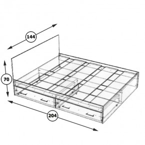 Стандарт Кровать с ящиками 1400, цвет дуб сонома, ШхГхВ 143,5х203,5х70 см., сп.м. 1400х2000 мм., без матраса, основание есть в Пойковском - poikovskii.mebel24.online | фото 6