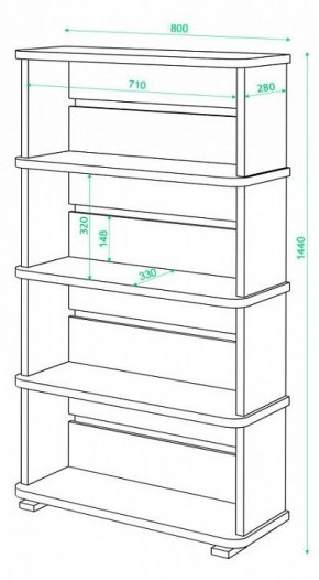 Стеллаж Домино СБ-25/4 в Пойковском - poikovskii.mebel24.online | фото 2