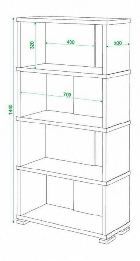 Стеллаж книжный Домино нельсон СБ-10_4 в Пойковском - poikovskii.mebel24.online | фото 2