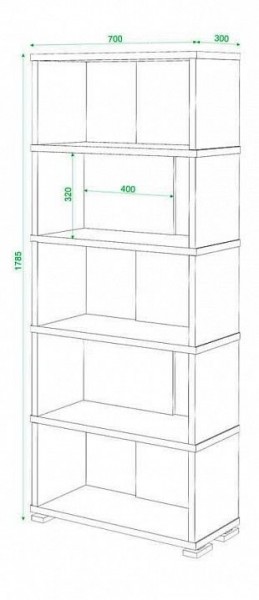 Стеллаж книжный Домино нельсон СБ-10_5 в Пойковском - poikovskii.mebel24.online | фото 2