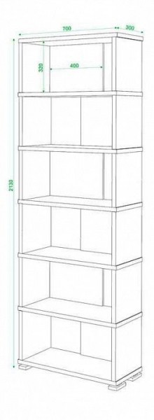 Стеллаж книжный Домино нельсон СБ-10_6 в Пойковском - poikovskii.mebel24.online | фото 2