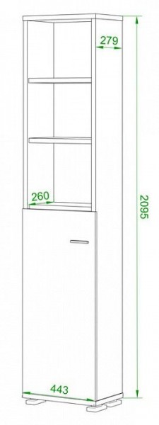 Стеллаж комбинированный Домино ПУ-20-2 в Пойковском - poikovskii.mebel24.online | фото 2