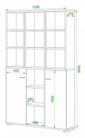 Стеллаж комбинированный Домино ПУ-40-6 в Пойковском - poikovskii.mebel24.online | фото 2