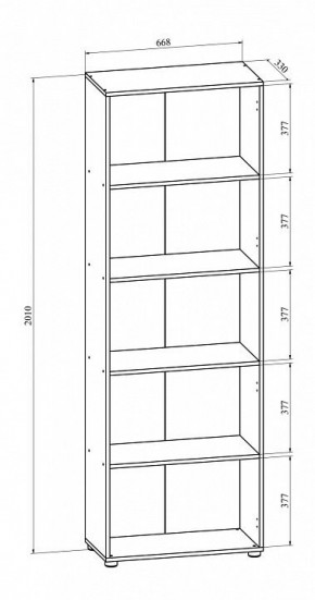 Стеллаж комбинированный Офис ОФ-301К (открытый) в Пойковском - poikovskii.mebel24.online | фото 2