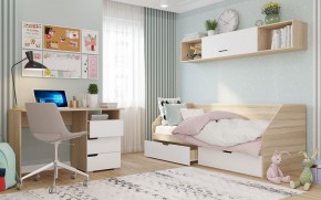 Стол 1200/3 ящика АНТАЛИЯ (Сонома/Белый софт) в Пойковском - poikovskii.mebel24.online | фото 2
