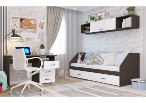 Стол 1200/3 ящика НЕНСИ (Венге/Белый глянец) в Пойковском - poikovskii.mebel24.online | фото 2