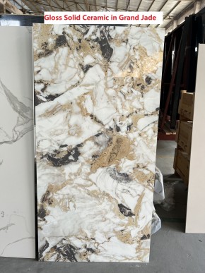 Стол ACERRA NEW 160 GLOSS GRAND JADE SOLID CERAMIC/ каркас цвета шампань, ®DISAUR в Пойковском - poikovskii.mebel24.online | фото 6