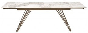 Стол ACERRA NEW 160 GLOSS LUXURY PANDORA SOLID CERAMIC/ каркас цвета шампань, ®DISAUR в Пойковском - poikovskii.mebel24.online | фото 5