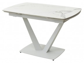 Стол ALATRI 120 GLOSS STATUARIO WHITE SOLID CERAMIC / WHITE, ®DISAUR в Пойковском - poikovskii.mebel24.online | фото 1