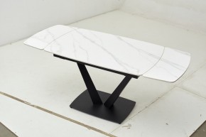 Стол ALATRI 120 MATT WHITE MARBLE SOLID CERAMIC / BLACK, ®DISAUR в Пойковском - poikovskii.mebel24.online | фото 1
