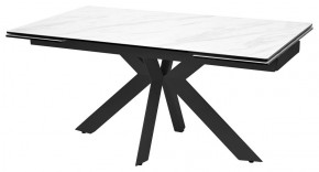 Стол BELLUNO 160 MARBLES KL-99 Белый мрамор матовый, итальянская керамика/ черный каркас, ®DISAUR в Пойковском - poikovskii.mebel24.online | фото 1