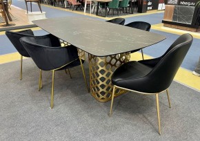 Стол CHIAVARI 220 KL-116 Черный мрамор матовый, итальянская керамика / бронзовый, ®DISAUR в Пойковском - poikovskii.mebel24.online | фото 2