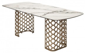 Стол CHIAVARI 220 KL-188 Контрастный мрамор матовый, итальянская керамика / Шампань, ®DISAUR в Пойковском - poikovskii.mebel24.online | фото
