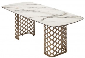 Стол CHIAVARI 220 KL-188 Контрастный мрамор матовый, итальянская керамика / Шампань, ®DISAUR в Пойковском - poikovskii.mebel24.online | фото 7