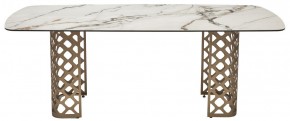Стол CHIAVARI 220 KL-188 Контрастный мрамор матовый, итальянская керамика / Шампань, ®DISAUR в Пойковском - poikovskii.mebel24.online | фото 8