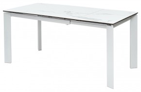 Стол CORNER 120 MATTE STATUARIO Белый мрамор матовый керамика, стекло/ белый каркас, ®DISAUR в Пойковском - poikovskii.mebel24.online | фото 1