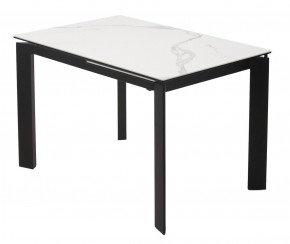 Стол CORNER 120 MATTE STATUARIO Белый мрамор матовый керамика, стекло/ черный каркас, ®DISAUR в Пойковском - poikovskii.mebel24.online | фото