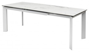 Стол CREMONA 140 HIGH GLOSS STATUARIO Белый мрамор глянцевый, керамика/ белый каркас, ®DISAUR в Пойковском - poikovskii.mebel24.online | фото 4