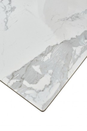 Стол CREMONA 140 HIGH GLOSS STATUARIO Белый мрамор глянцевый, керамика/ белый каркас, ®DISAUR в Пойковском - poikovskii.mebel24.online | фото 6