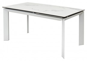 Стол CREMONA 140 HIGH GLOSS STATUARIO Белый мрамор глянцевый, керамика/ белый каркас, ®DISAUR в Пойковском - poikovskii.mebel24.online | фото 9