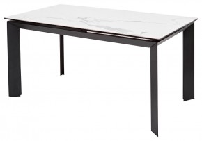 Стол CREMONA 140 MATTE STATUARIO Белый мрамор матовый, керамика/ черный каркас, ®DISAUR в Пойковском - poikovskii.mebel24.online | фото 1