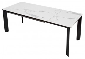 Стол CREMONA 140 MATTE STATUARIO Белый мрамор матовый, керамика/ черный каркас, ®DISAUR в Пойковском - poikovskii.mebel24.online | фото 2