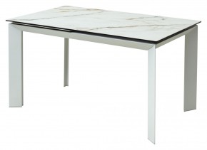 Стол CREMONA 160 KL-188 Контрастный мрамор / белый каркас, ®DISAUR в Пойковском - poikovskii.mebel24.online | фото 1