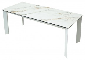 Стол CREMONA 160 KL-188 Контрастный мрамор / белый каркас, ®DISAUR в Пойковском - poikovskii.mebel24.online | фото 2