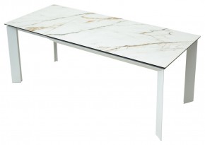 Стол CREMONA 180 KL-188 Контрастный мрамор матовый, итальянская керамика/ белый каркас, ®DISAUR в Пойковском - poikovskii.mebel24.online | фото 9