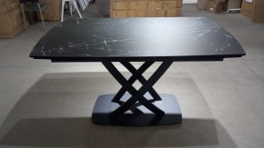 Стол FOGGIA 140 KL-116 Черный мрамор матовый, итальянская керамика/ черный каркас, ®DISAUR в Пойковском - poikovskii.mebel24.online | фото 2